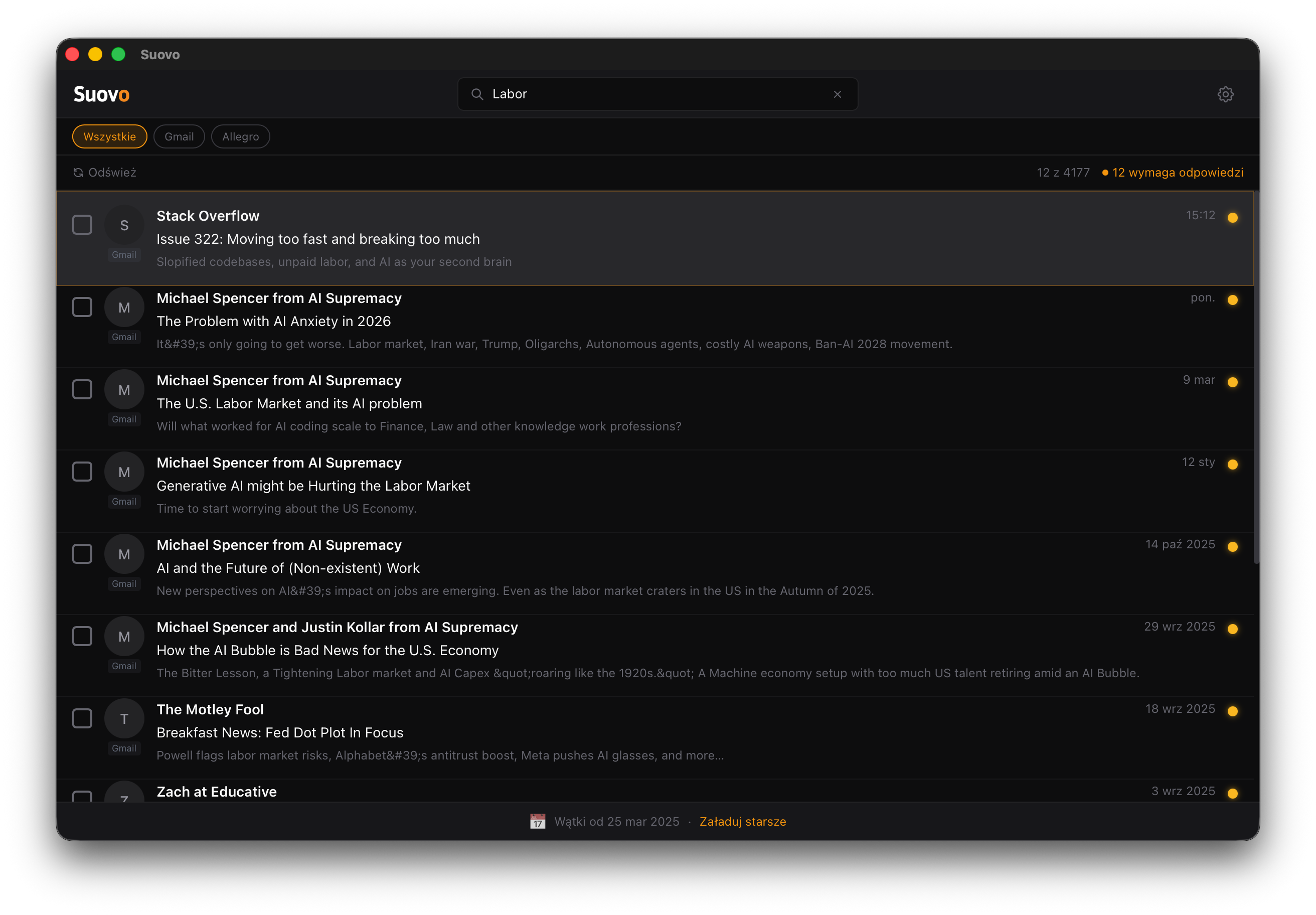 Suovo — zunifikowana skrzynka odbiorcza